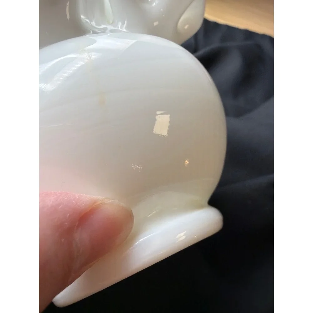 White Milk Glass Ruffled Rose Bowl Vase‎ Fenton Style Cottagecore